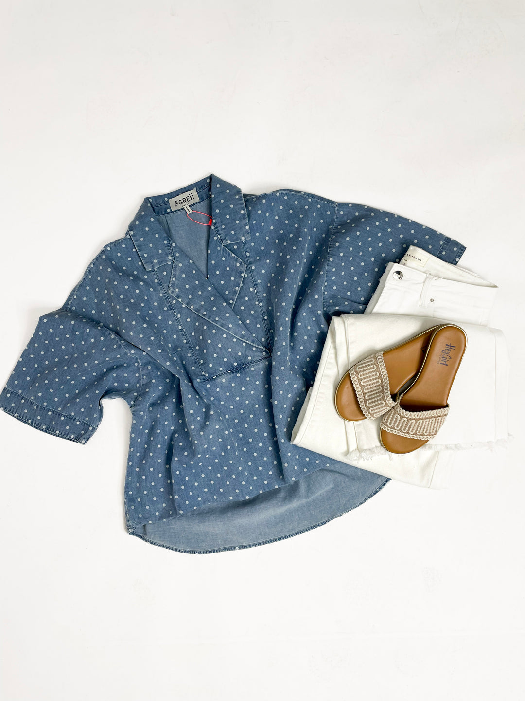 The Scarlett Polka Dot Placket Top