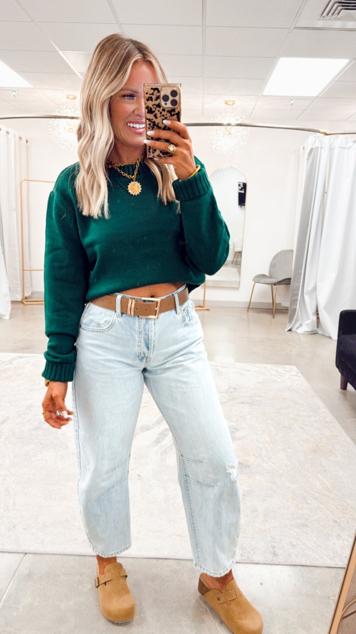 Olivia Knit Sweater- Dark Green