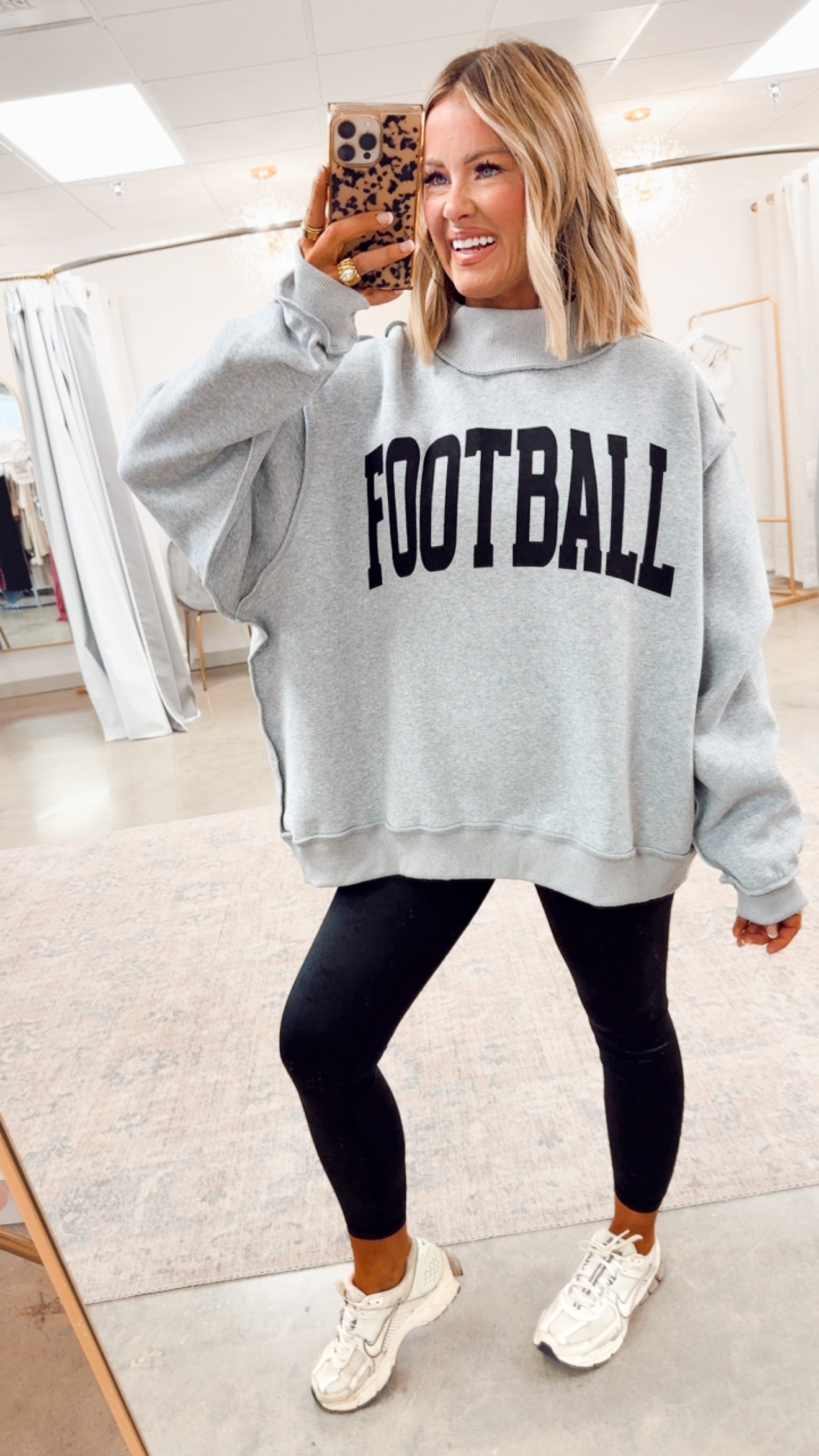 Football Reversible Mock Neck Sweatshirt – Sparkle Tallahassee
