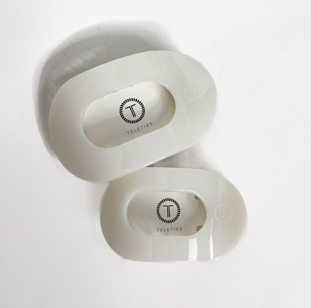 Coconut White Large Flat Round Clip