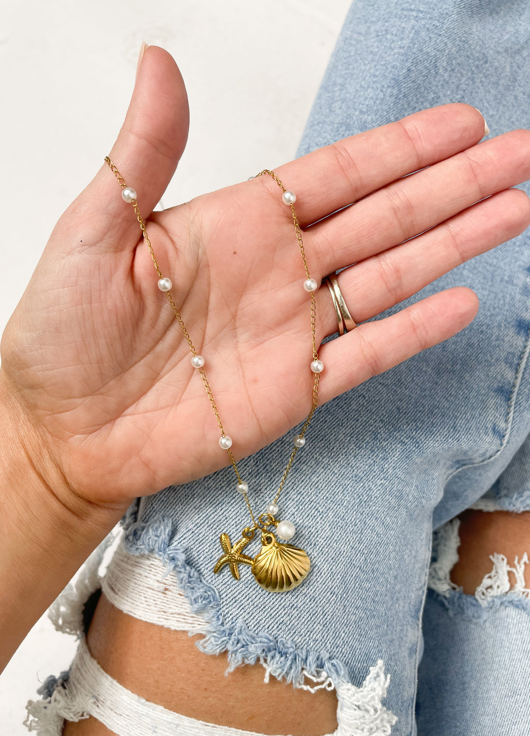 Pearl + Seashell Necklace