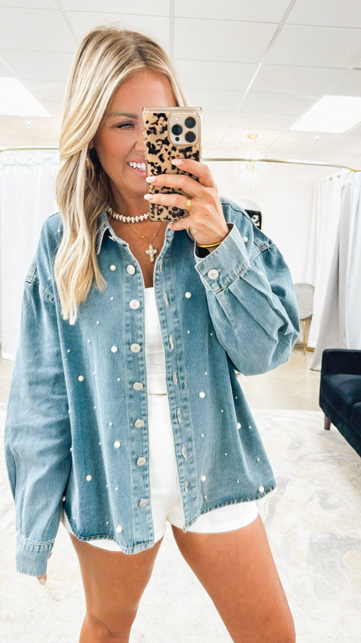 Pearl Oversized Denim Shirt