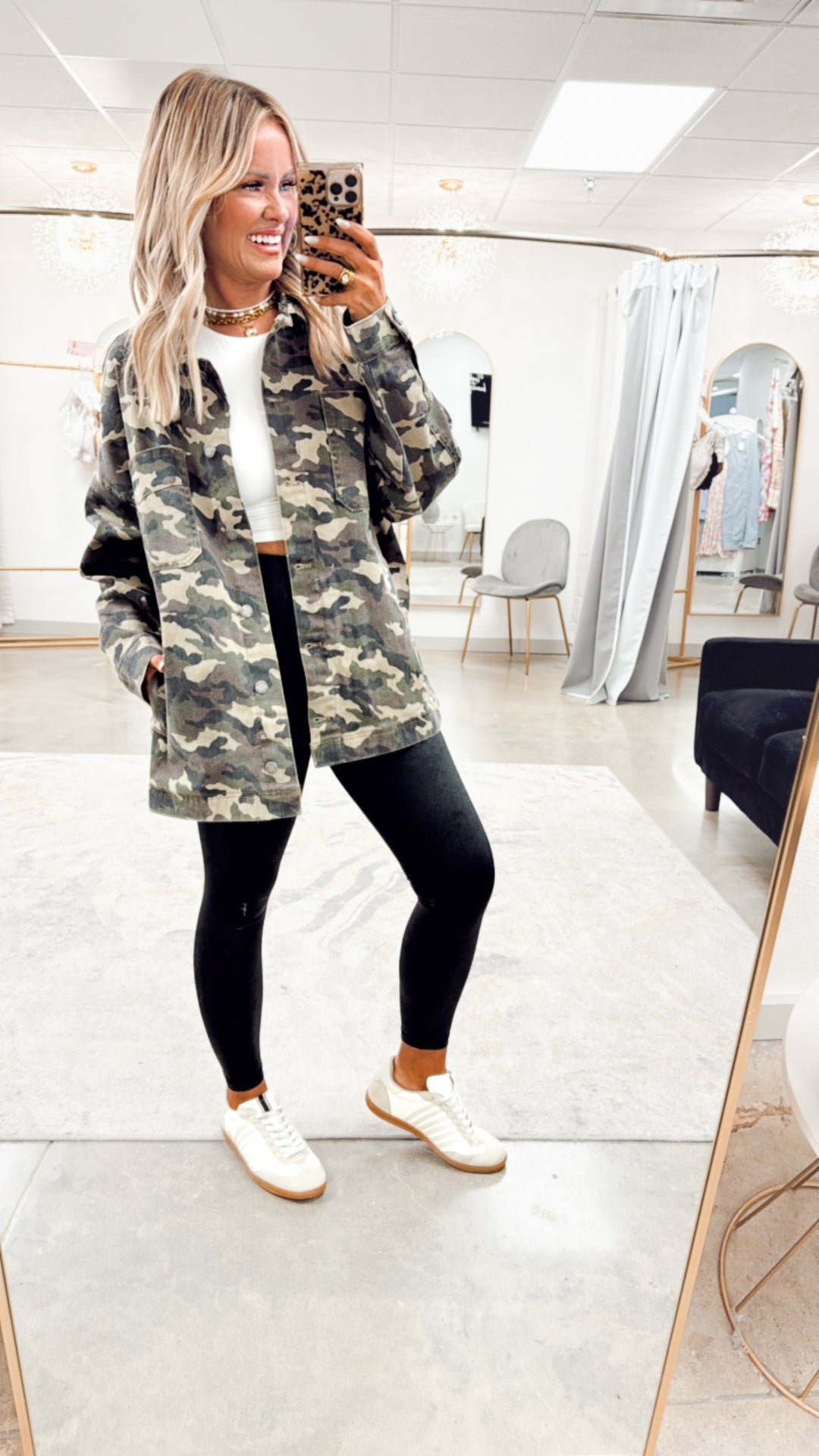 Oversized Camo Boyfriend Jacket