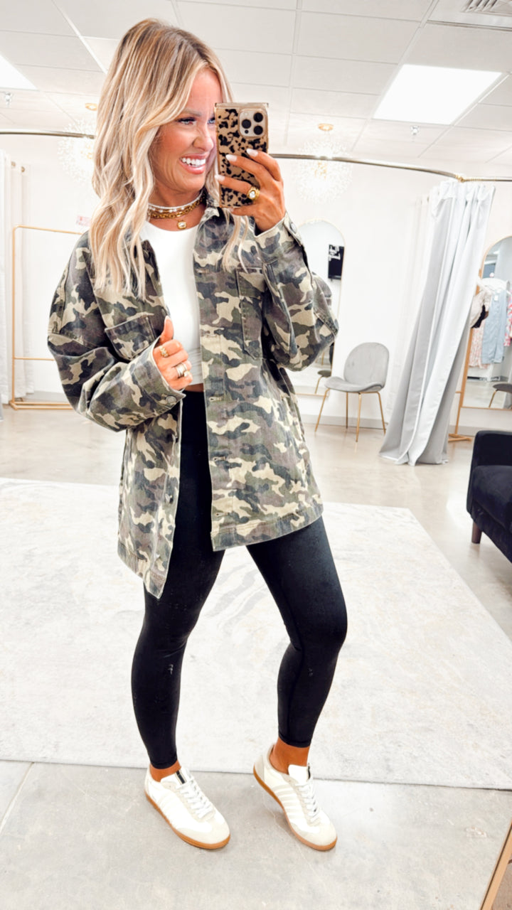 Oversized Camo Boyfriend Jacket