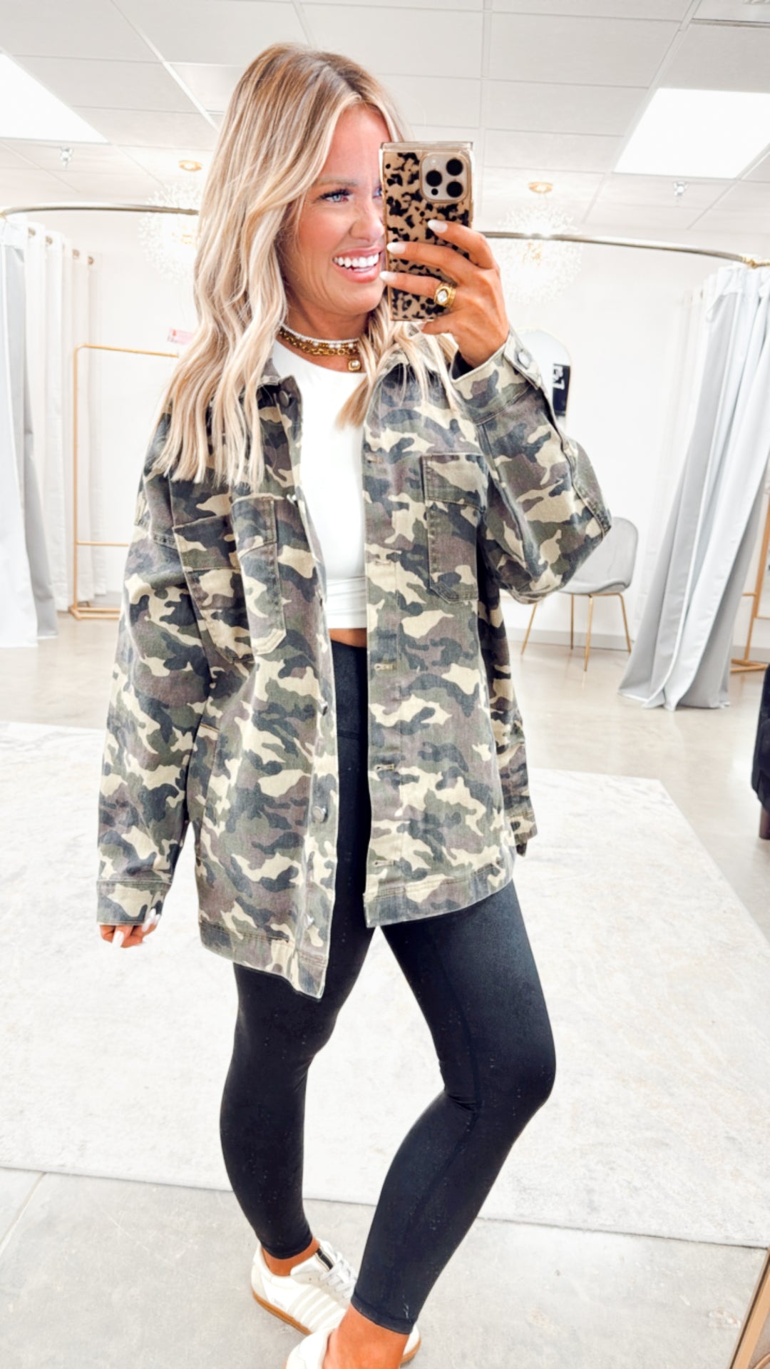 Oversized Camo Boyfriend Jacket