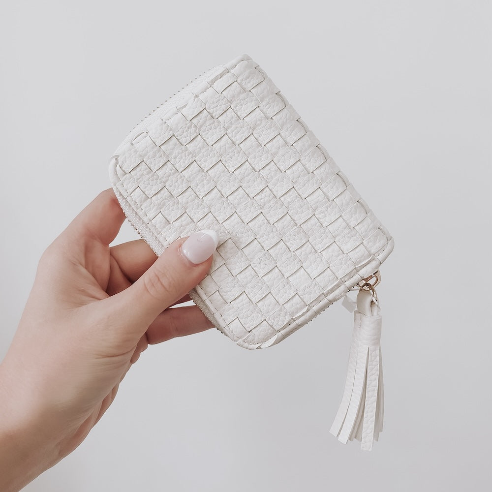 Wynona Woven Wallet-Cream
