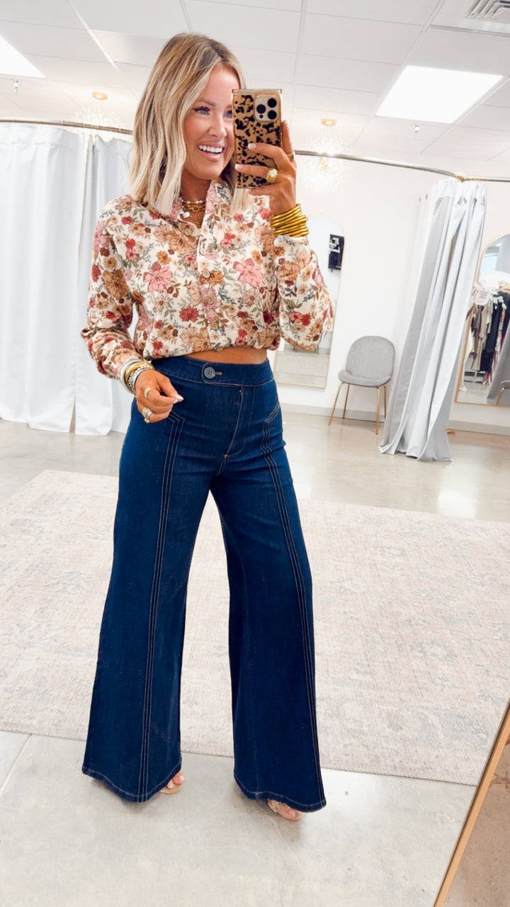 Floral Print Sweater Cardigan Top