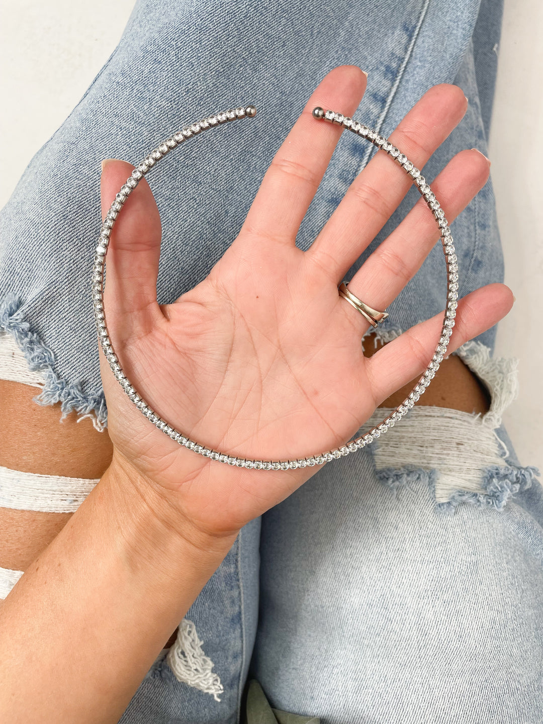 Luxe Tennis Necklace-Silver