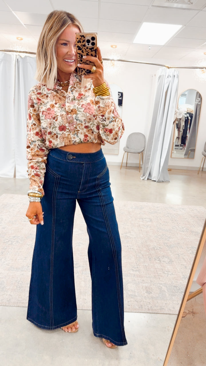 Floral Print Sweater Cardigan Top