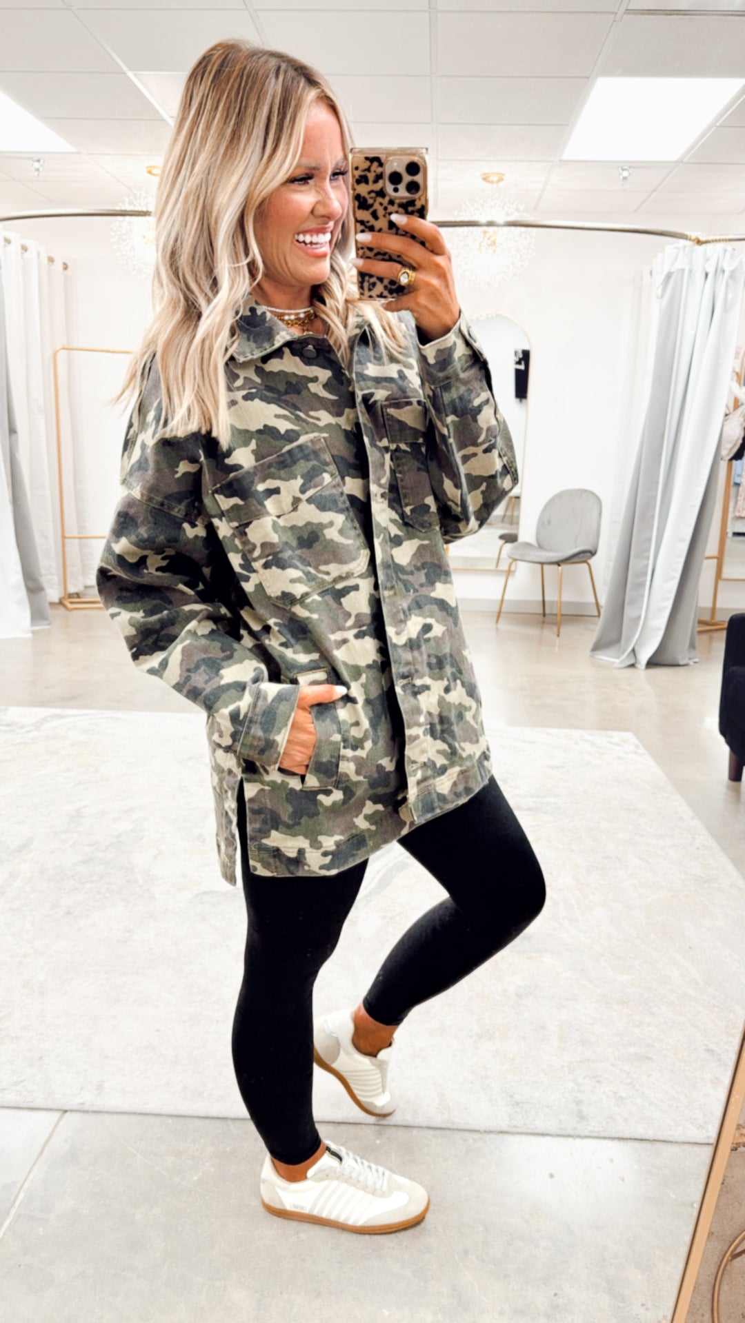 Oversized Camo Boyfriend Jacket