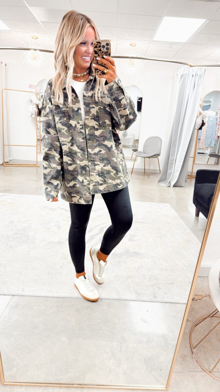 Oversized Camo Boyfriend Jacket