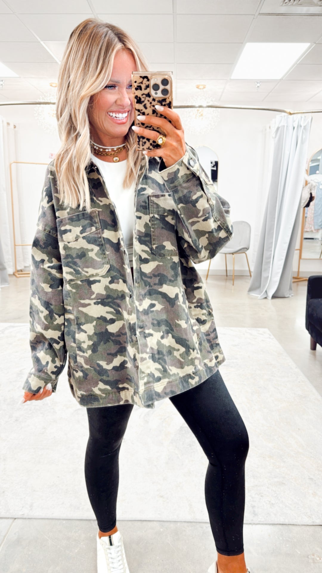 Oversized Camo Boyfriend Jacket