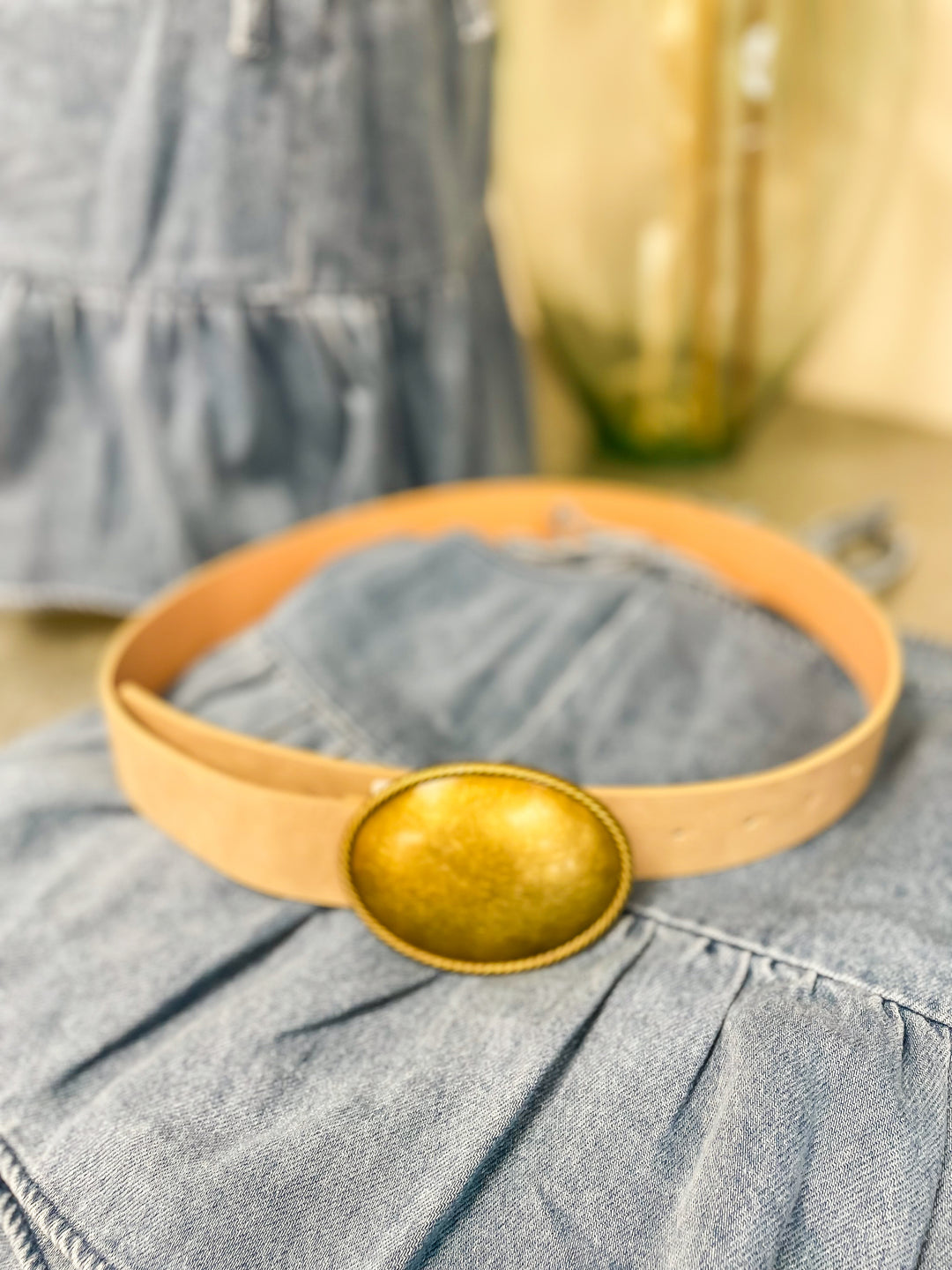 Rodeo Royale Belt-Taupe/Gold Ox