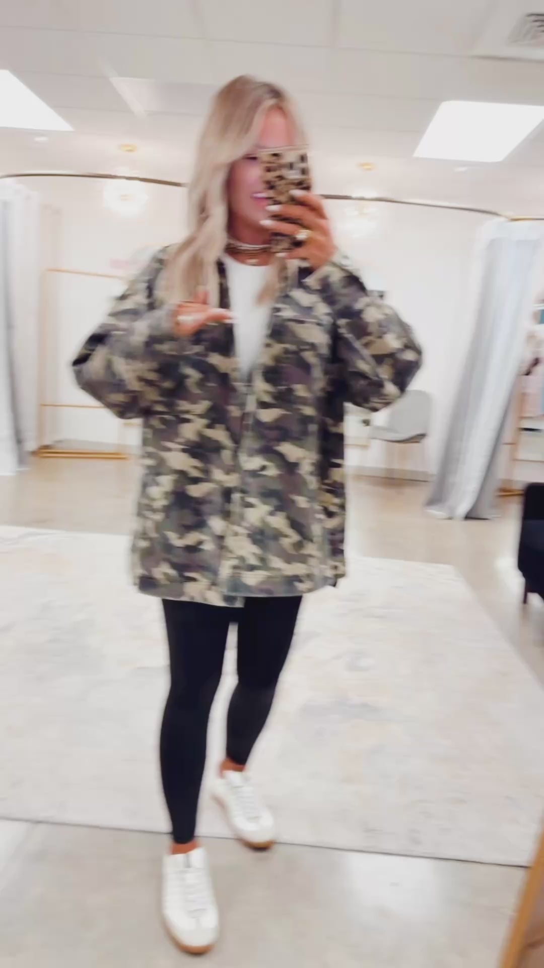 Oversized Camo Boyfriend Jacket