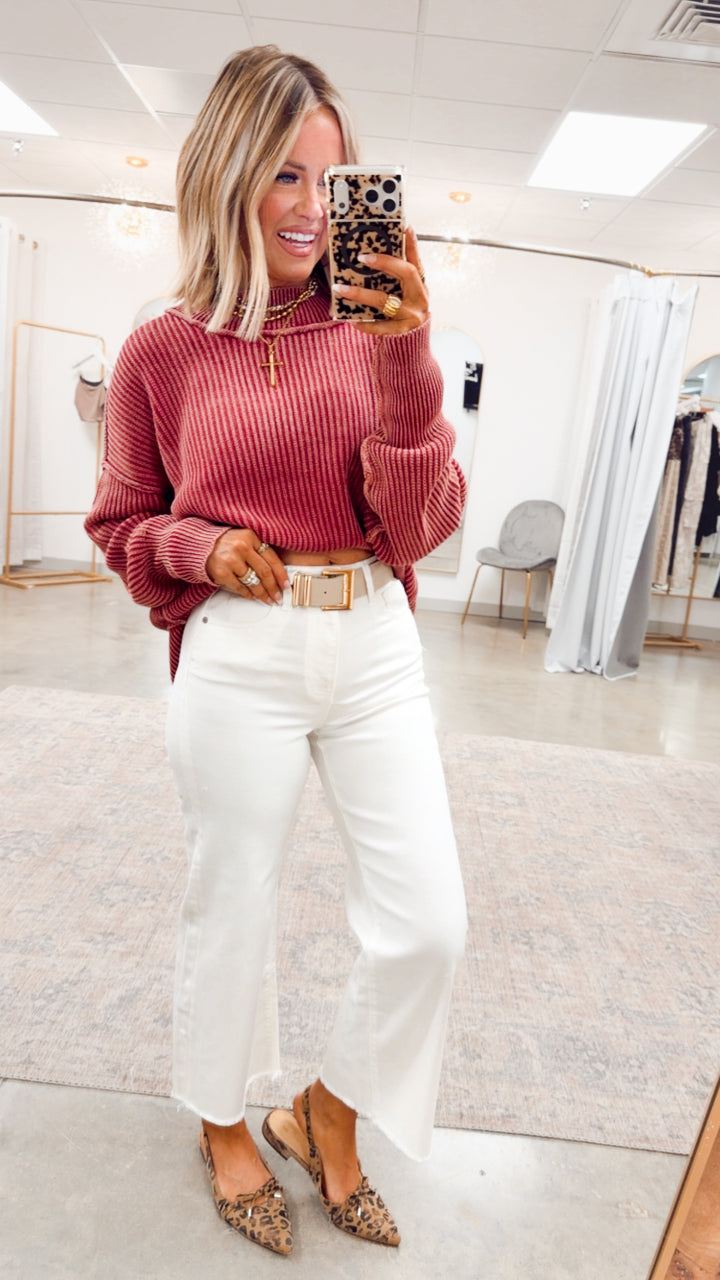 The Lila White Crop Jean