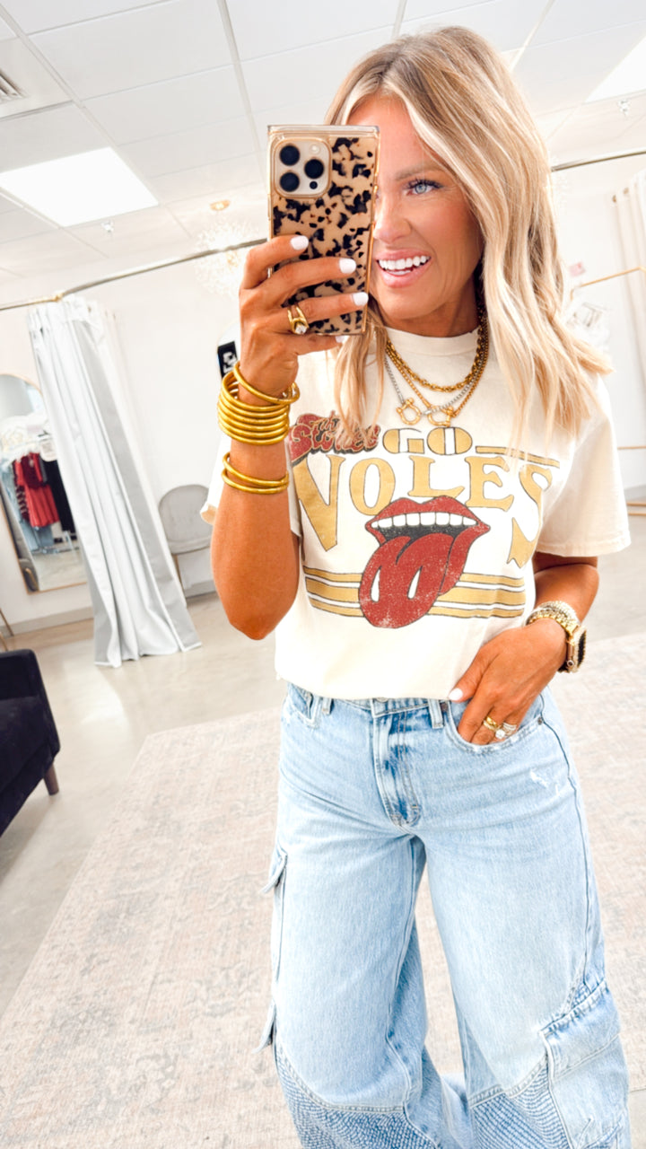 Rolling Stones Go Seminoles Thrifted Tee