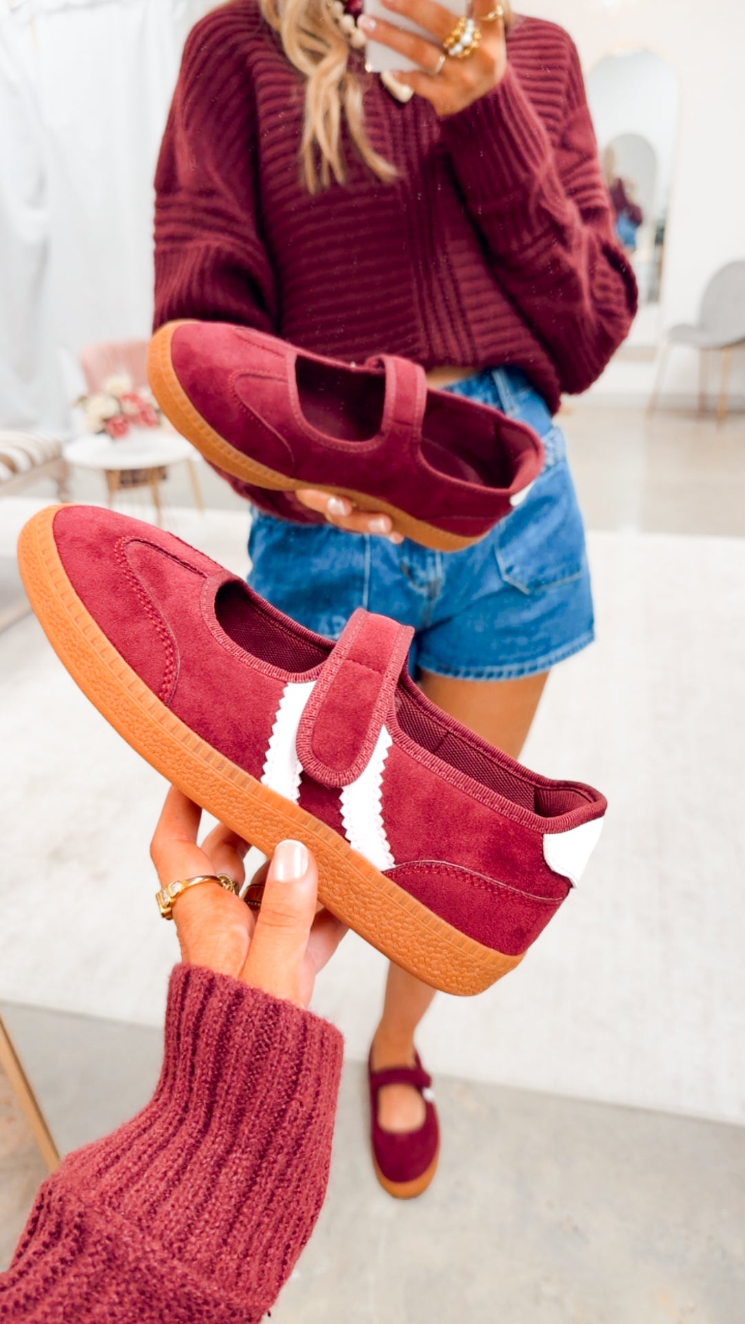 Calm Down Mary Jane Wine Sneaker