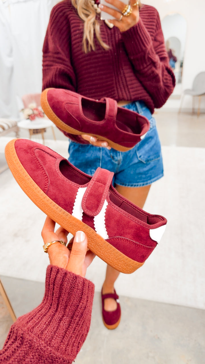 Calm Down Mary Jane Wine Sneaker