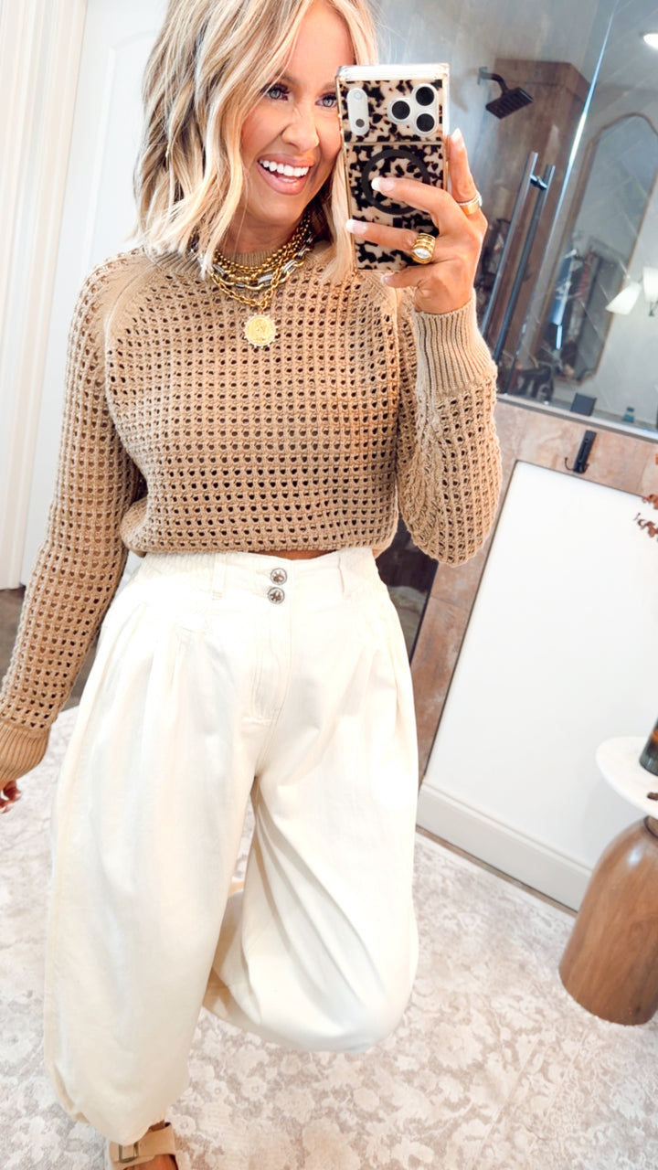 Ledger Crew Neck Sweater-Taupe