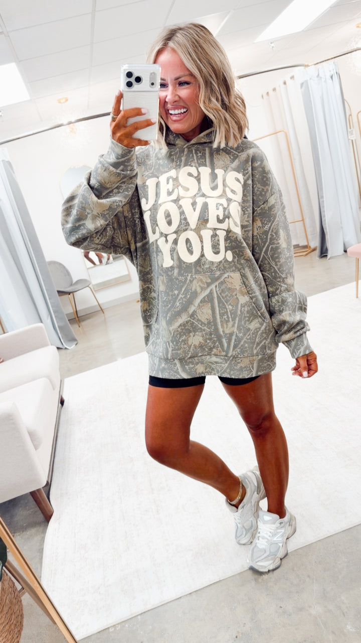 Jesus Loves You Camo Hoodie