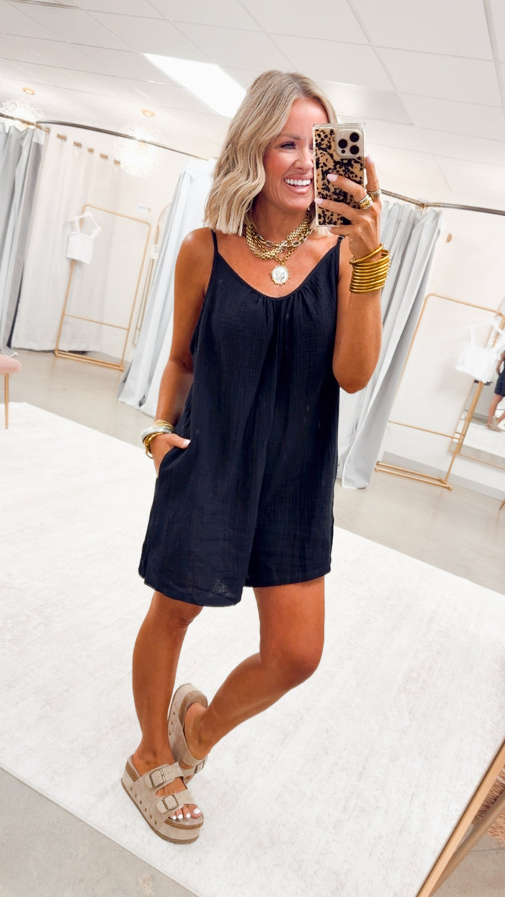 The Easy Days Romper-Black