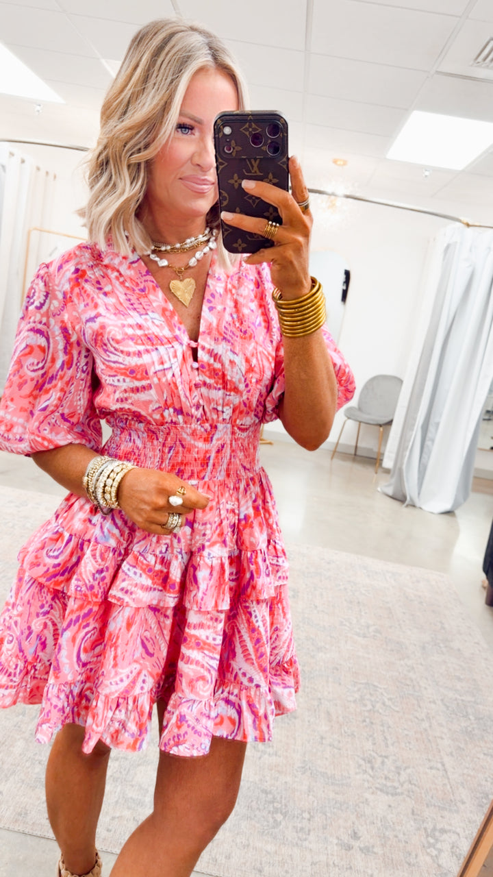 Rosey Echoes Mini Dress