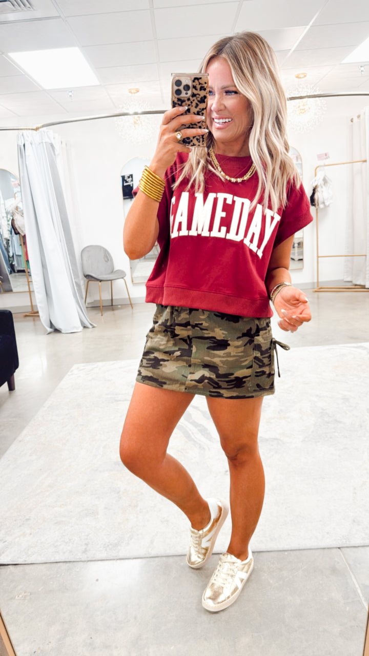 The Gameday Cropped Sweat Tee