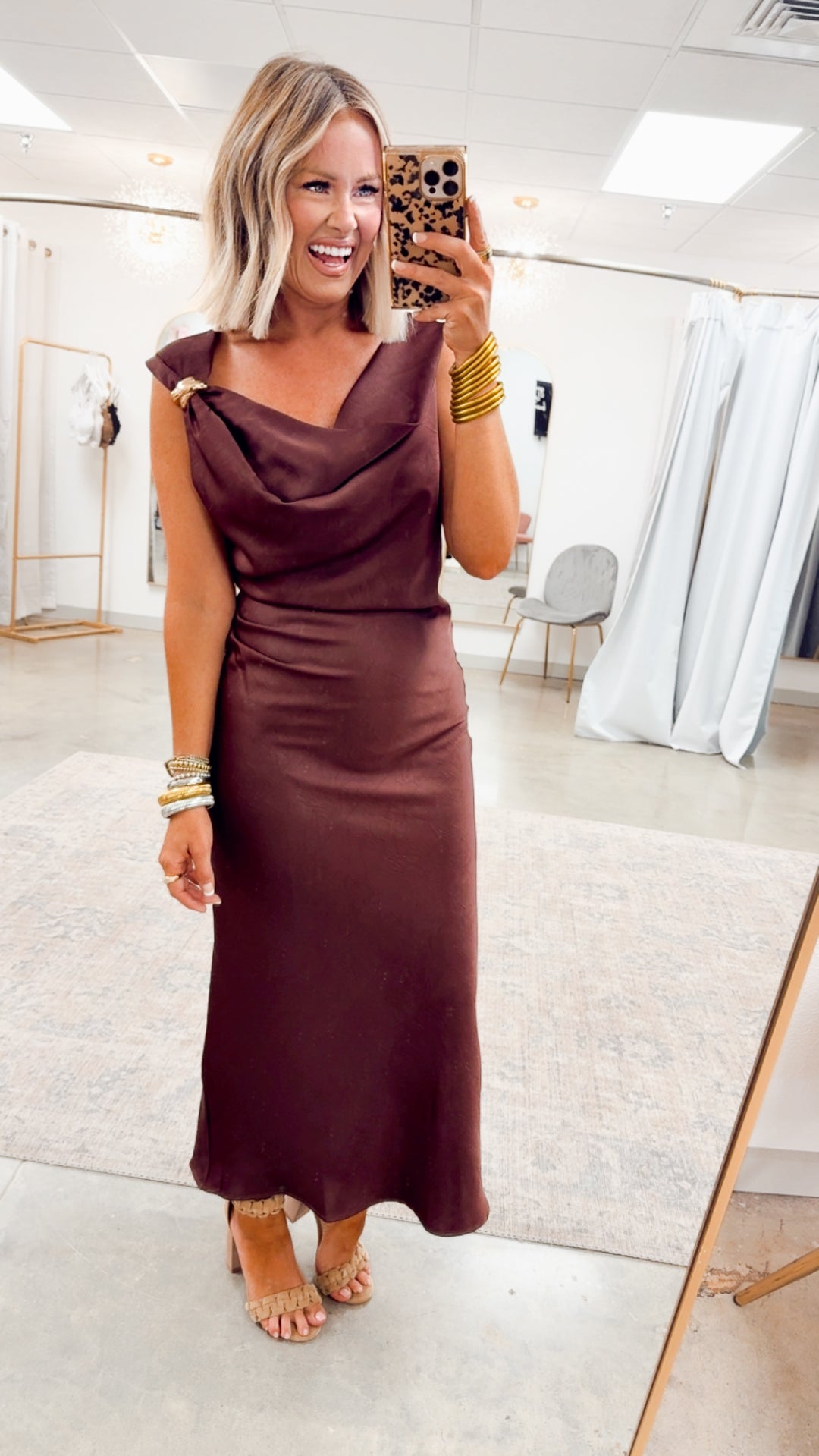 The Fiora Midi Dress-Dark Fig