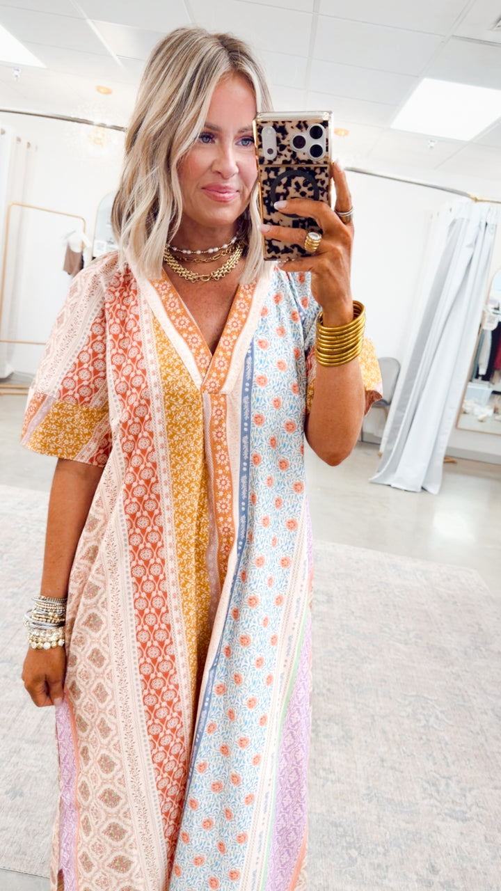 The Paloma Patchwork Midi Dress