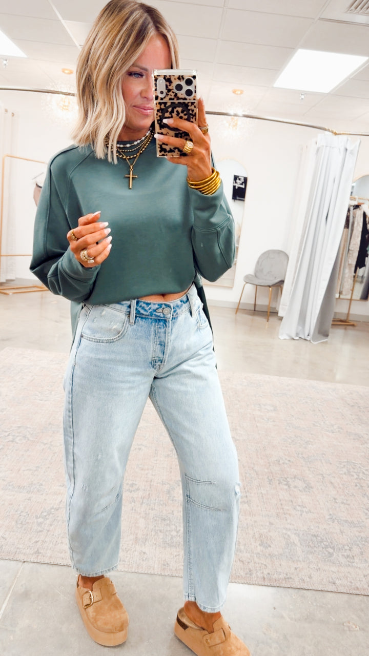 The Split Edge Pullover-Dark Forest