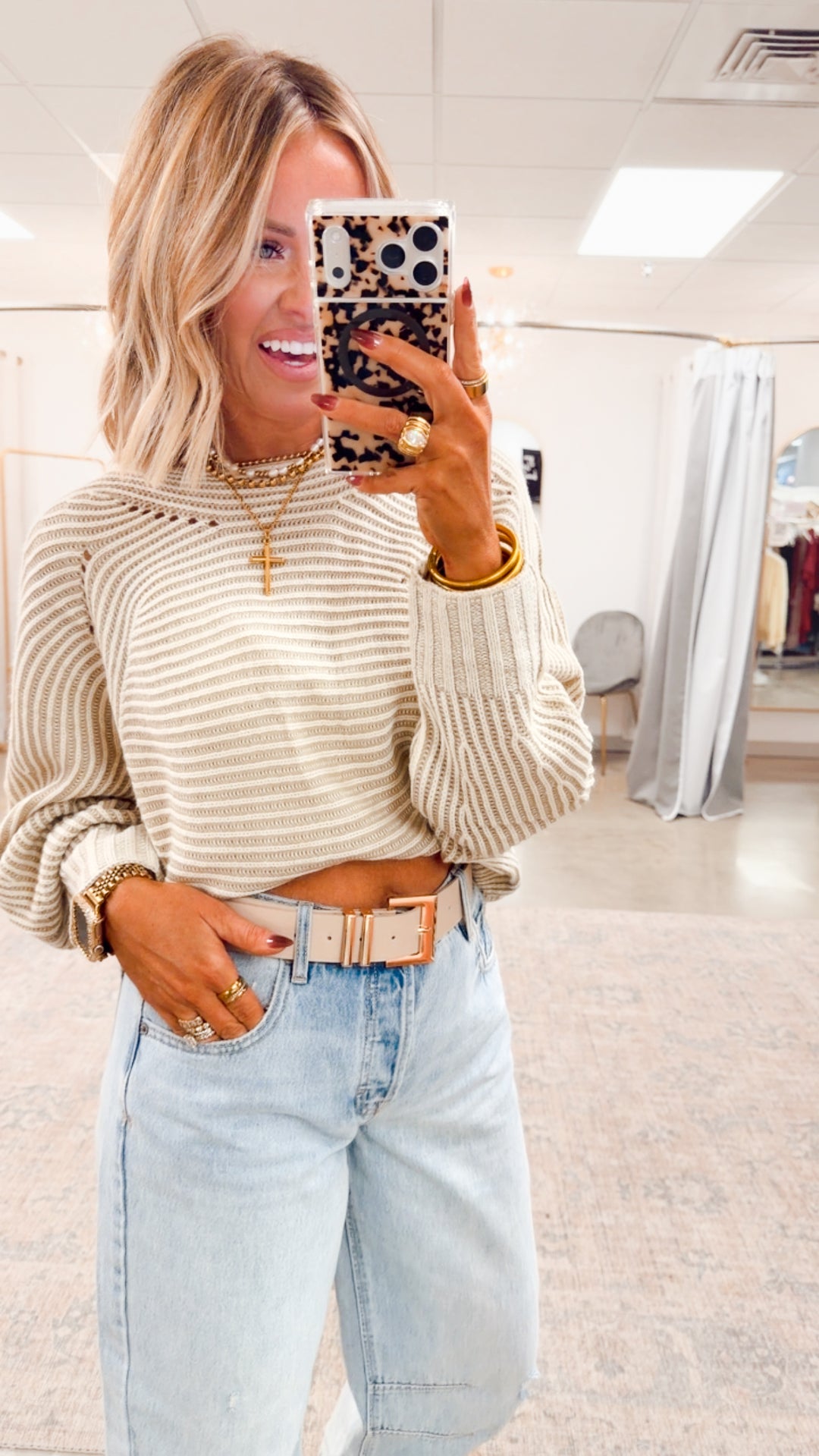 Tessa Ribbed Sweater-Cream