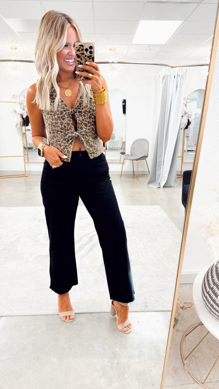 Rebel Rodeo Tie Vest-Leopard