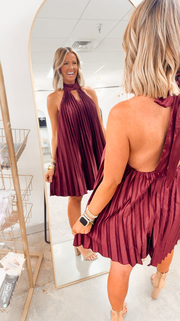 The Ever After Halter Dress-Wine
