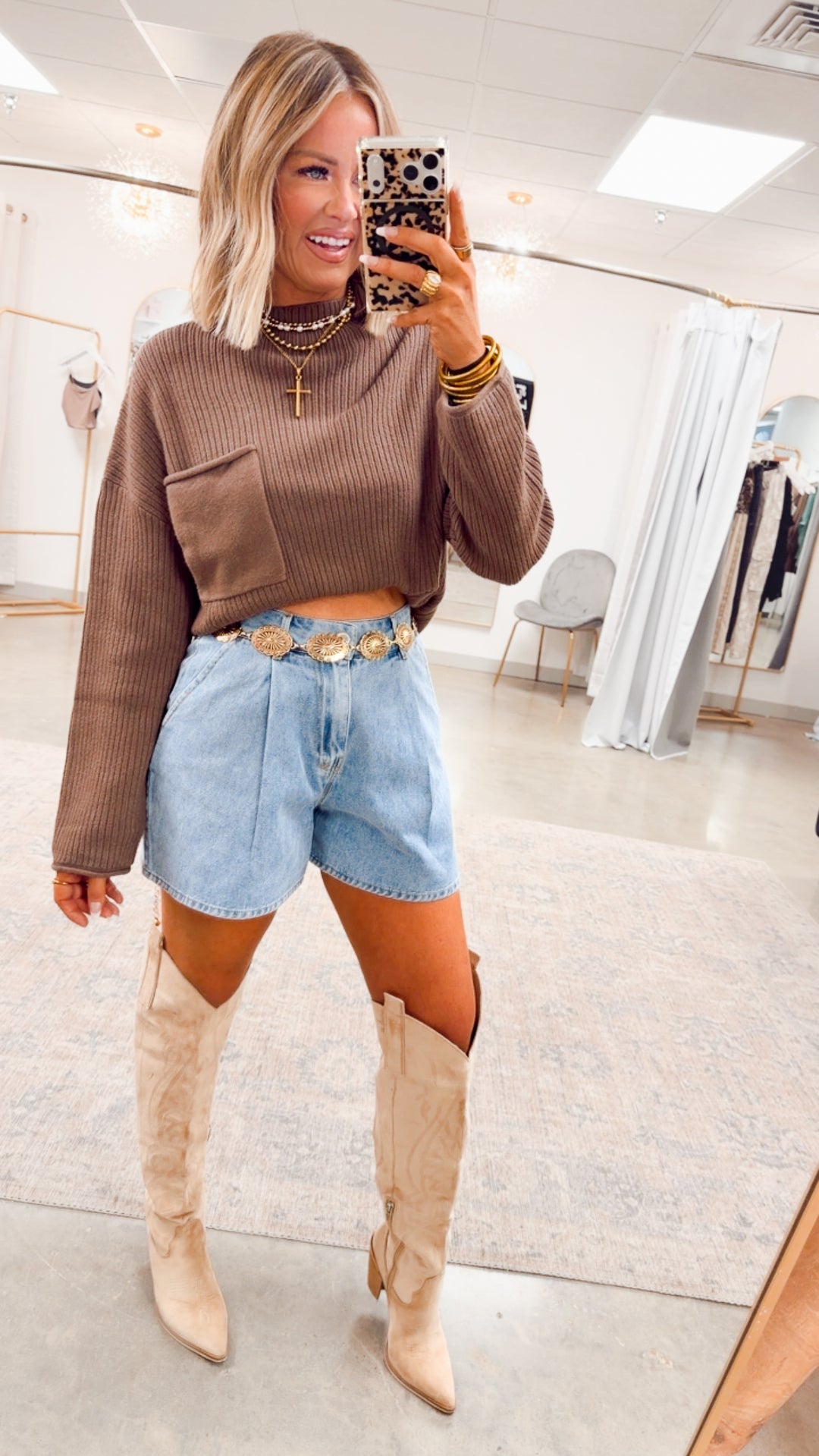 Tessa Mock Neck Sweater-Mocha