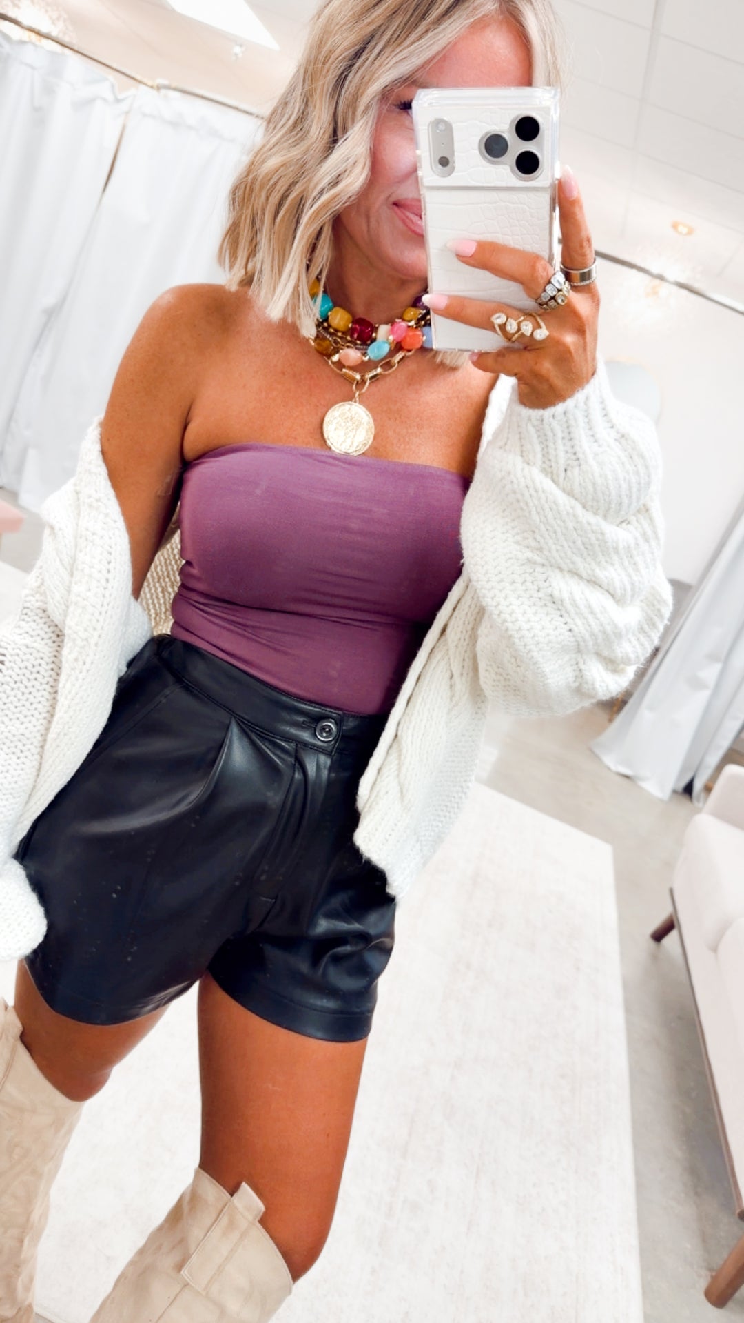 The Posh Pleather Shorts-Black