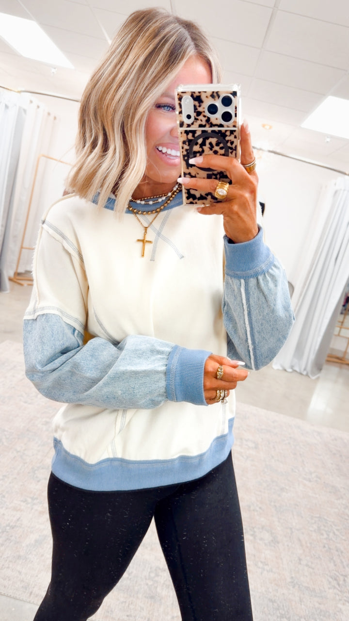 The Collins Contrast Crewneck