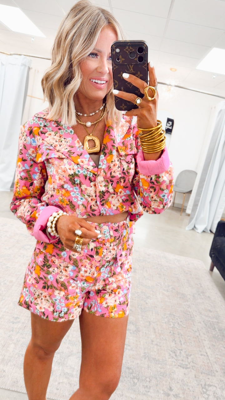 The Camellia Bloom Blazer Top