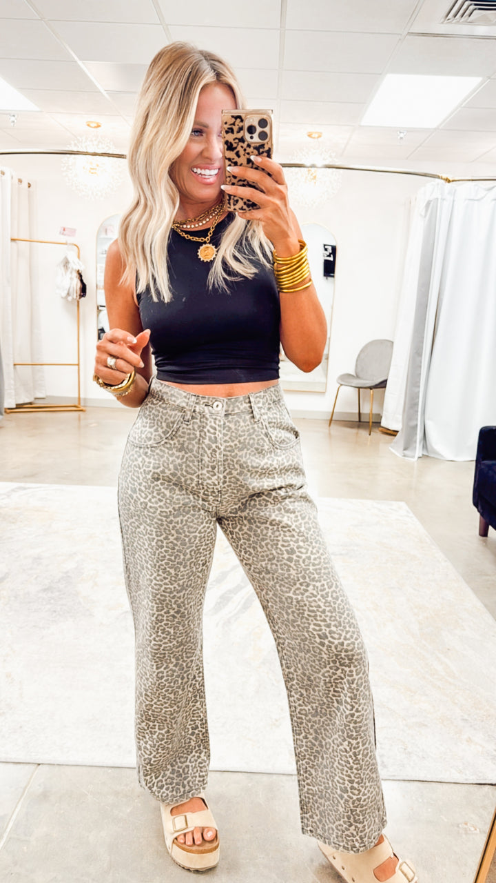 Roam Free Leopard Jeans