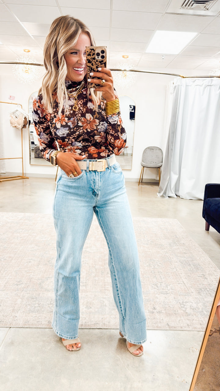 Poppy Mock Neck Mesh Top
