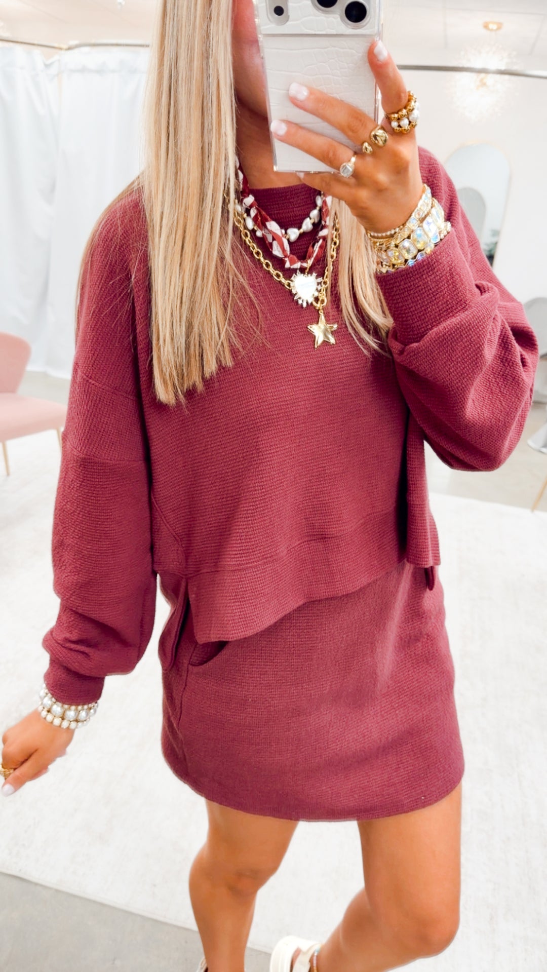 The Westport Skort Set-Maroon