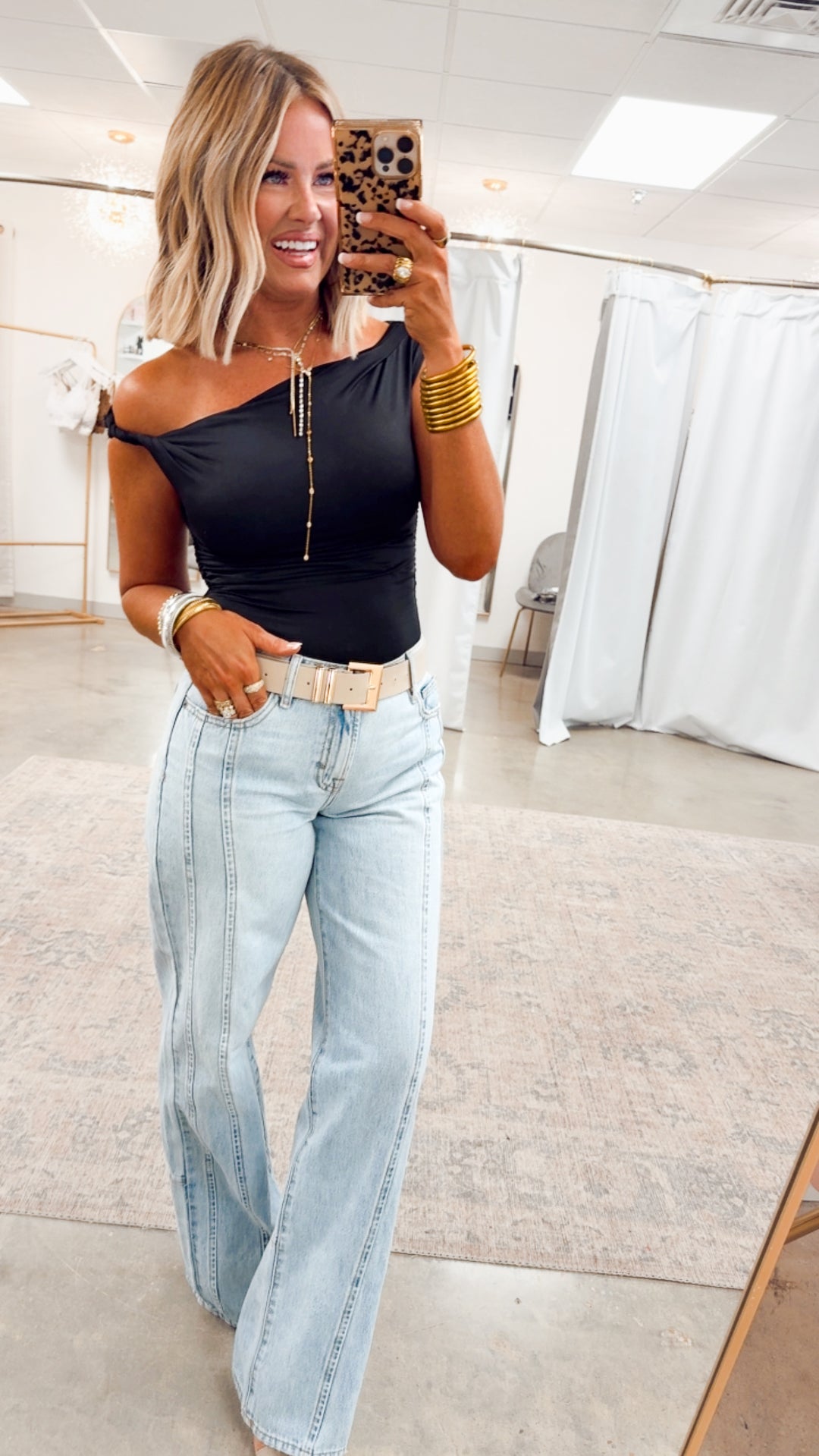 Claire Off Shoulder Top-Black