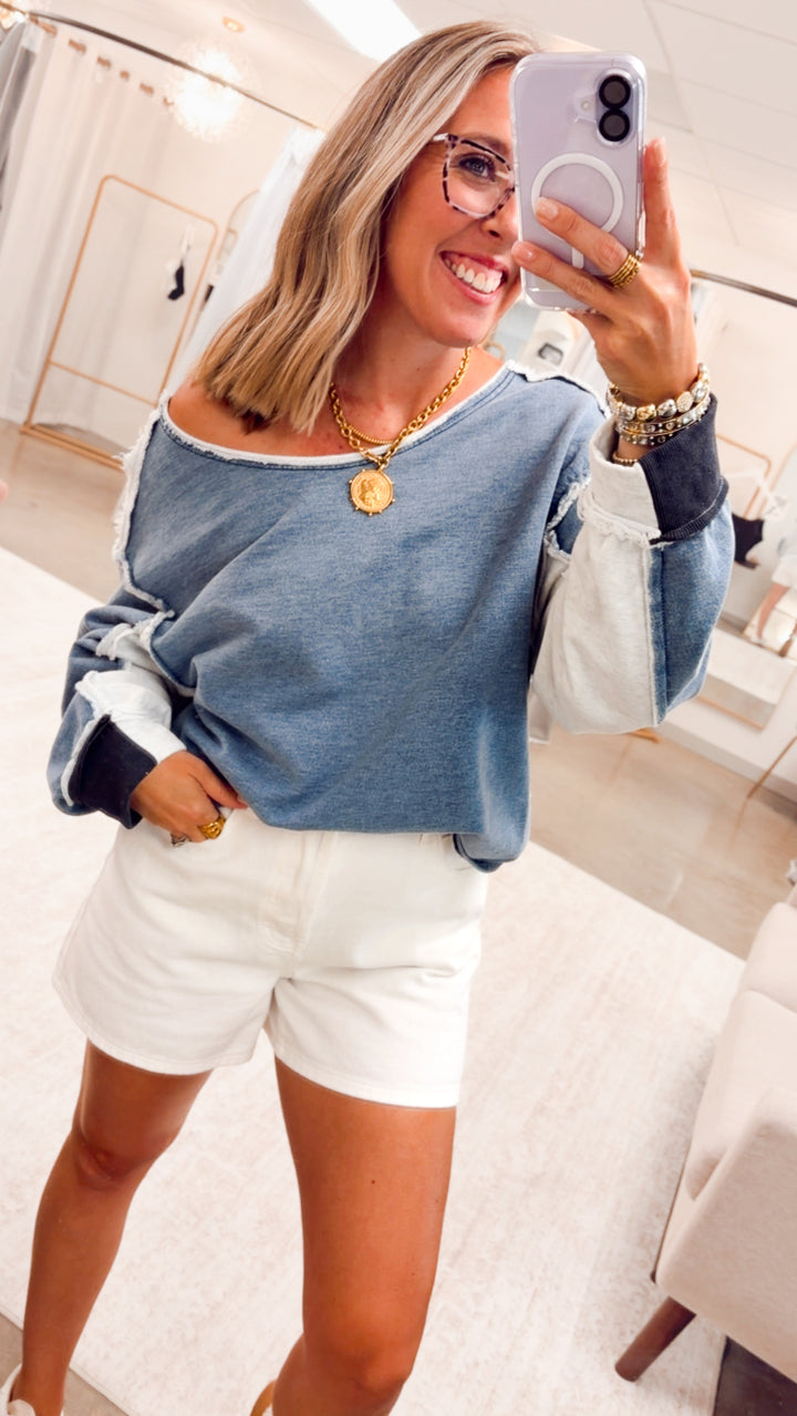 The Vintage Coast Pullover-Blue