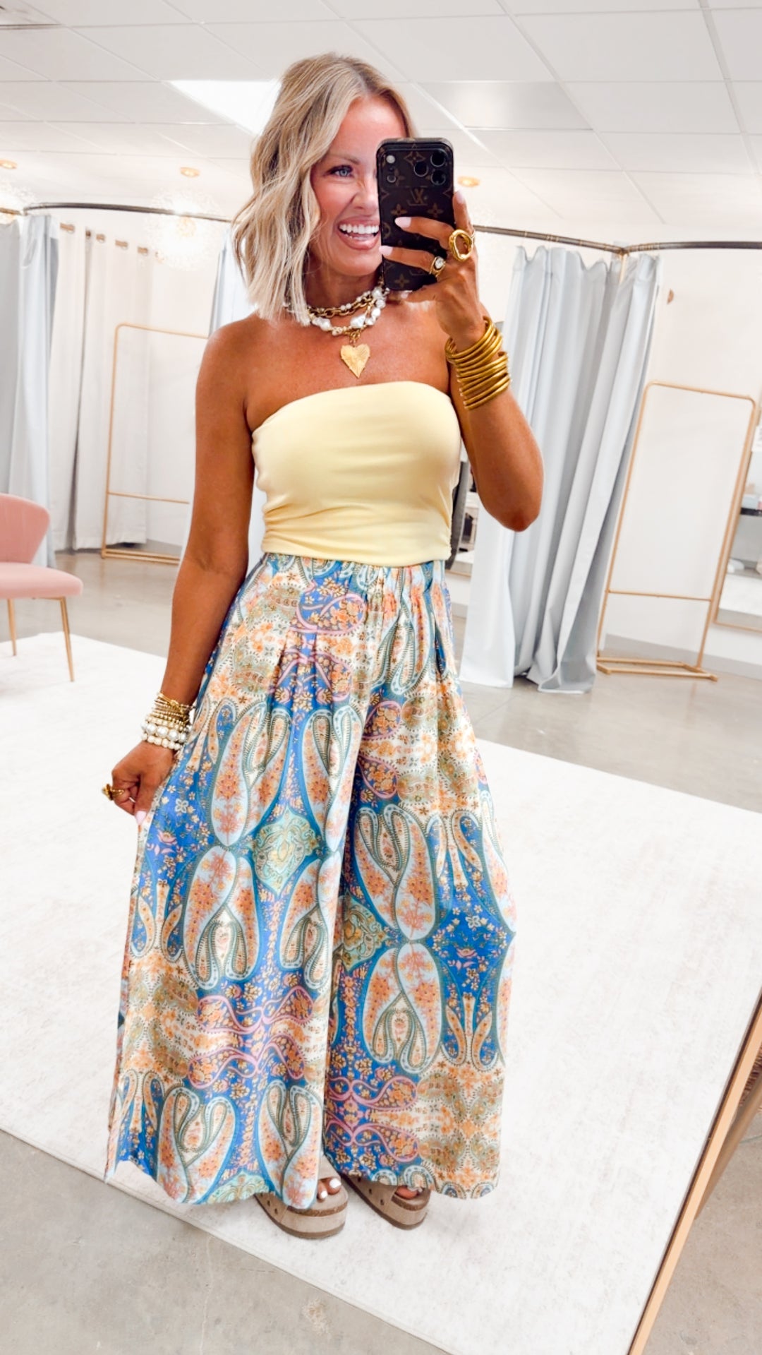 The Tropic Breeze Wide Leg Pants-Blue