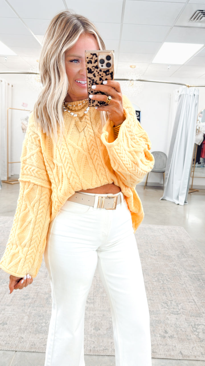 Knotted Haven Sweater-Yellow