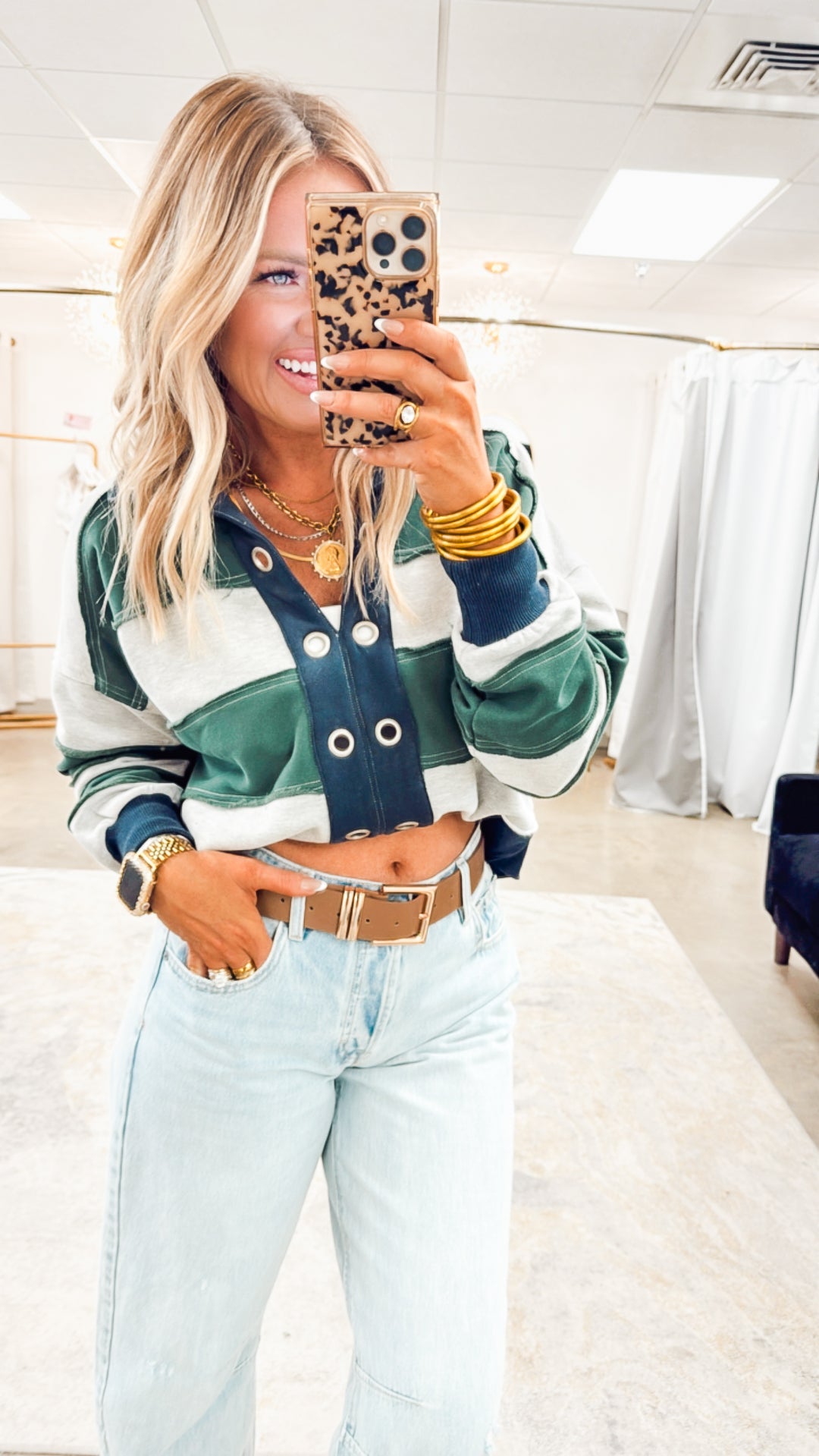 Driftline Terry Pullover-Green/Navy