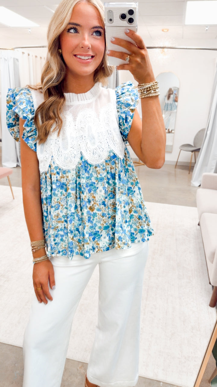 The Willowmere Ruffle Sleeve Top