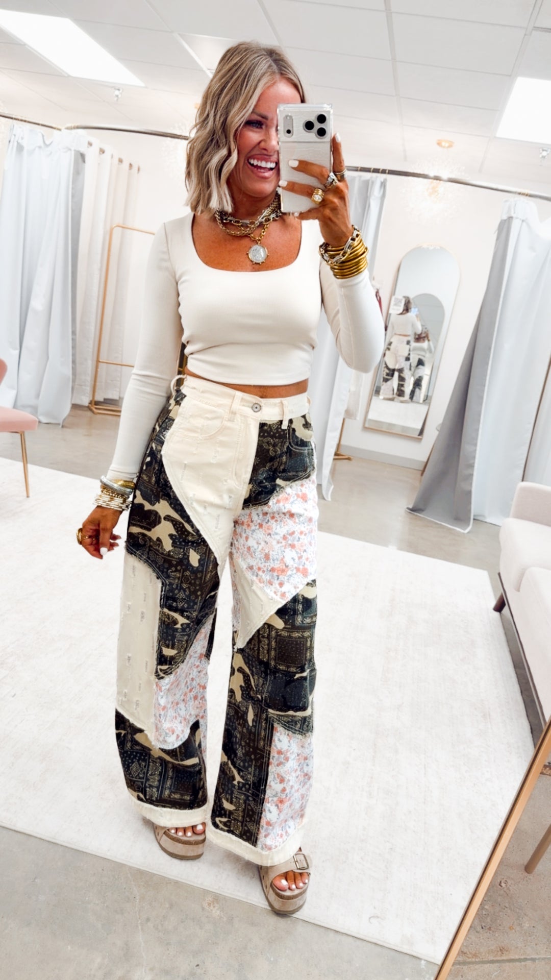 The Bohemian Patchwork Pants-Camo
