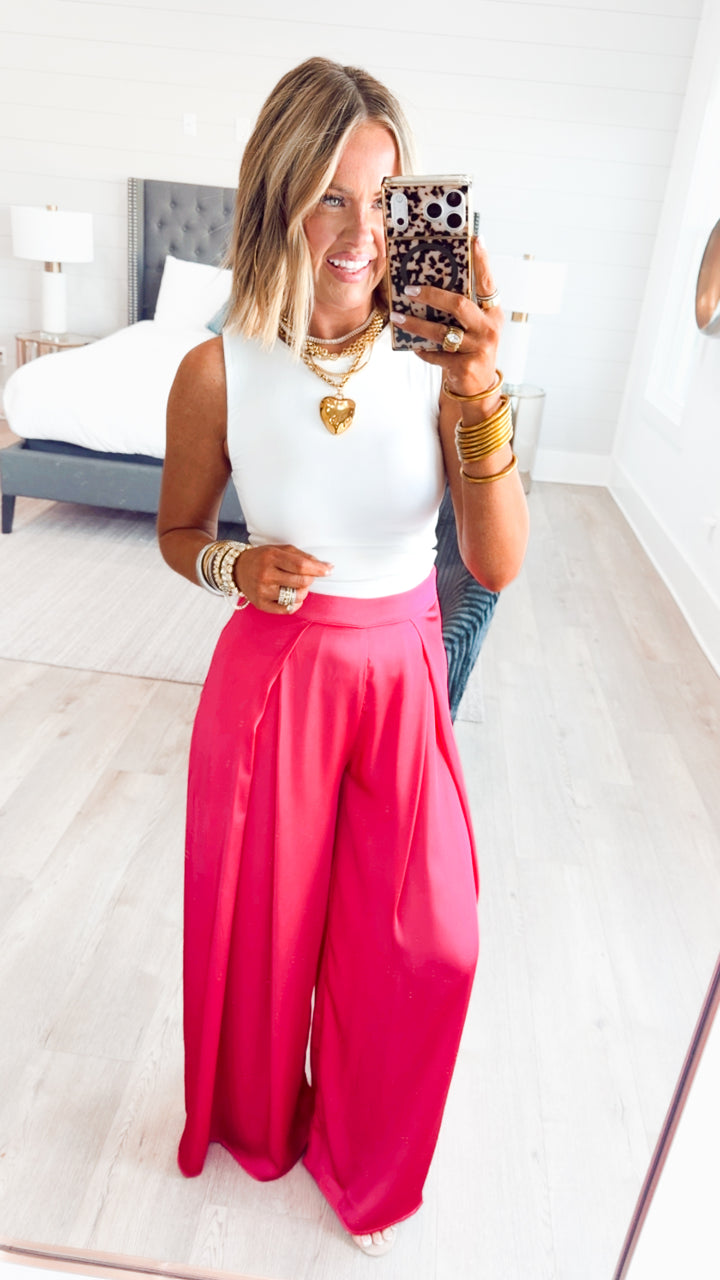 The Gia Satin Wide-Leg Pants