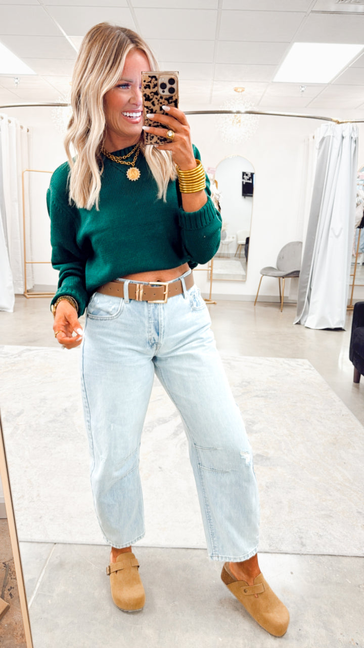 Olivia Knit Sweater- Dark Green