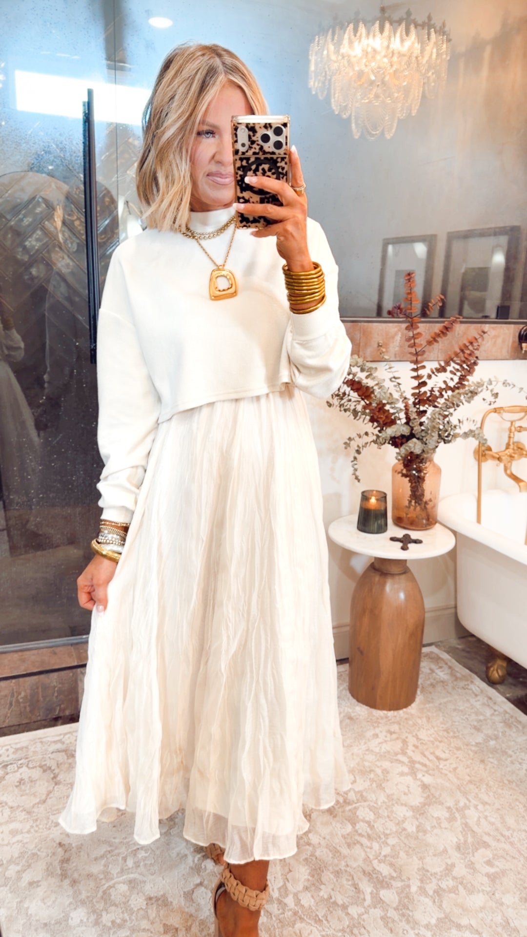 Millie Midi Skirt-Pearl